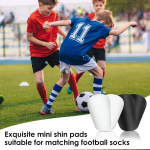4 mini futbolo blauzdų apsaugų rinkinys, 9,5 x 6 cm, itin mini blauzdų apsaugos, mažos futbolo blauzdų apsaugos, paaugliams, vaikams, moterims, vyrams, dekoruojamos, pasidaryk pats apsauginė įranga