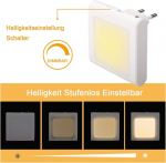 Jokben 3 Led naktinių lempučių lizdų rinkinys su prieblandos jutikliu, be galo reguliuojamas ry&scaron;kumas, energiją taupanti, kūdikio lemputė, automatinė orientacinė lemputė, &scaron;ilta balta, 2700 K