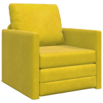 Grindų Sofa-Lova 2-in-1 Tamsiai Geltona 74x77x81 cm Aksominė