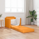 Grindų Sofa-Lovas 2-in-1 Tamsiai Geltona 74x77x81 cm Audinys
