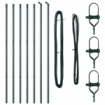 Tvorelių Stulpai 7 vnt Žalia &Oslash;32 mm 150 cm Cinkuotas Plienas
