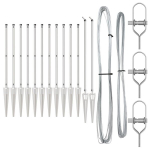 Įtvirtinimo stulpai su smaigaliu 13 vnt &Oslash;32 mm 120 cm Cinkuota plienas