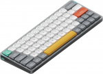 Nuphy Air60 V2 ne&scaron;iojama mechaninė belaidė mini klaviatūra su ap&scaron;vietimu, palaiko Qmk/via, suderinama su Windows/mac Os/linux per Bluetooth 5.1/2.4ghz/(usb-c), pilka Gateron Moss Switch