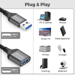 Deleycon Usb 3.0 prailginimo laidas 2m, 5gbps, A Male-a Female
