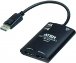 Aten, Vs92dp, 2 prievadų True 4k Displayport Mst &scaron;akotuvas, palaiko iki 4k@60hz (4:4:4) vaizdo rai&scaron;ką, Hdr Dolby, Truehd ir Dts-hd, Master Audio 7.1, Mst veidrodinio atspindžio / i&scaron;plėtimo / vaizdo sienos režimą