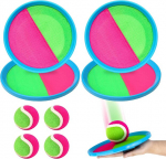 Idota velcro kamuoliukų žaidimas vaikams, velcro kamuoliukų mėtymo žaidimas vaikams su 4 gaudymo diskais ir 4 kamuoliukais, paplūdimio žaidimai, mėtymo ir gaudymo žaidimas, velcro kamuoliukas naudojimui patalpose ir lauke