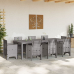 Sodo Stalas &Scaron;viesiai pilkas 250x100x73 cm Poli Rattan