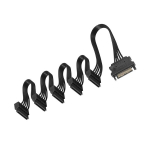 Gerui 15 kontaktų sata standžiojo disko kabelis, male 15 kontaktų sata į female 5 sata serial kabelio skirstytuvo kabelis, skirtas hdd, ssd, optiniams įrenginiams sata kabelis (1)