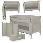 Lionelo Ellen Beige Sand 3in1 kelioninė lovytė-maniežas