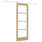 vidaXL Slankios Durys Ruda 73.5 x 198.5 cm Medis ir metalas