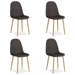 Valgomasis kėdė, "Egg Chairs" antakių kėdės, 4 vnt. rinkinys, 44x88x45.5 cm, tamsiai pilka