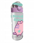 Bidonas Pusheen 500ml Tritan - Mėlynas su Katytėmis