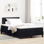 Box spring lova su čiužiniu & led juoda 120x190 cm audinys