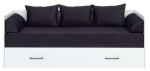 Sofa-lova Tetrix, juoda/balta