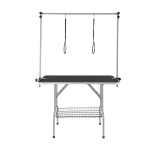 &Scaron;unų priežiūros stalas su dviem laikikliais Vevor GT-202H, 130x61.7x181.8 cm, juodas