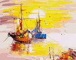Tapymas pagal numerius 40x50 cm, Valtys saulėlydyje, Ideyka, KHO2762
