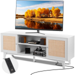 Rattan televizoriaus stovas 191 cm baltas