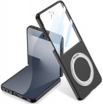 &bdquo;GKK&ldquo; Kickstand plastikinis skaidrus dėklas - juodas (Galaxy Flip7)