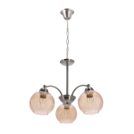 Pakabinamas &scaron;viestuvas Candellux Medina sidabrinis 3xE27 60W gintaro spalvos rifruoto stiklo gaubtai