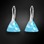 Sidabriniai auskarai moterims DiamondSky Osiris Aquamarine su Swarovski kristalais