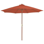 Lauko skėtis su mediniu stulpu vidaXL, 300cm