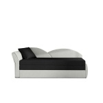 Sofa - lova NORE Aga, balta/juoda