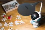 LED stalinė lempa su robotu Rebel, balta