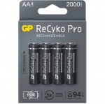 įkrovimo baterija, aa (hr6), 1,2 v, 2000 mah, gp, popierinė dėžutė, 4 vnt., "recyko pro