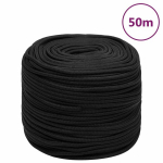 Valties virvė vidaXL, juoda, 6mm, 50m