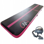 Pripučiamas gimnastikos kilimėlis Master AirTrack, 500x100x10 cm, juodai rožinis