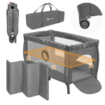Kelioninė lovytė Lionelo Stefi Plus Grey White