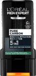 Du&scaron;o želė L'oreal Men 5in1 Expert Pure Carbon vyrams, 250 ml