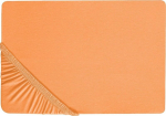 Beliani medvilninė paklodė su guma 200x200 cm Oranžinė