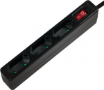 Logilink prailginimo laidas su 3 lizdais, 1.5m, juodas