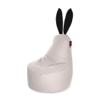 Vaiki&scaron;kas sėdmai&scaron;is Qubo &bdquo;Mommy Rabbit&ldquo; juodomis ausimis, sidabrinis POP FIT, prakti&scaron;ka dirbtinė oda