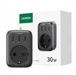 Daugiafunkcinis adapteris su 2x USB ir USB-C, 30W, juodas
