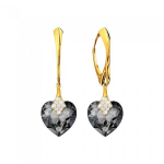 Sidabriniai auskarai su Swarovski kristalais DiamondSky Cute Valentine (Silver Night) DS02A558