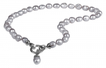 JwL Luxury Pearls Tikrų pilkų perlų vėrinys JL0557, Steel