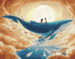 Tapyba pagal skaičius Oh Art! Whale in the clouds, 40x50 cm