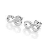 Hot Diamonds Žavūs sidabriniai auskarai su deimantais be galo mylimi DE731 sHD1624