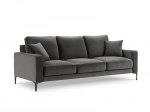 Trivietė velvet sofa Venus, pilka