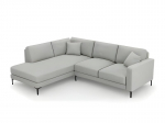 Kairinė kampinė sofa Venus, 5 sėdimos vietos, &scaron;viesiai pilka