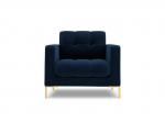Fotelis Cosmopolitan Design Bali 1S-V, mėlynas/auksinės spalvos