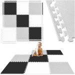 Putų kilimėlis puzzle dėlionė vaikams 4FIZJO 9 vnt. 180x180 cm pilka - edukacinė mata, žaidimų kilimėlis
