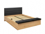 Lova BRW Ostia, 140x200 cm, ruda/juoda
