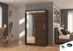 Spinta ADRK Furniture su LED ap&scaron;vietimu Bario 120, tamsiai ruda