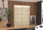 Spinta ADRK Furniture su LED ap&scaron;vietimu Denver 150, smėlio