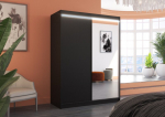 Spinta ADRK Furniture su LED ap&scaron;vietimu Jordi 150, juoda