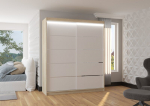 Spinta ADRK Furniture su LED ap&scaron;vietimu Spectra 180, balta/smėlio
