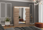 Spinta ADRK Furniture su LED ap&scaron;vietimu Kansas 180, ruda